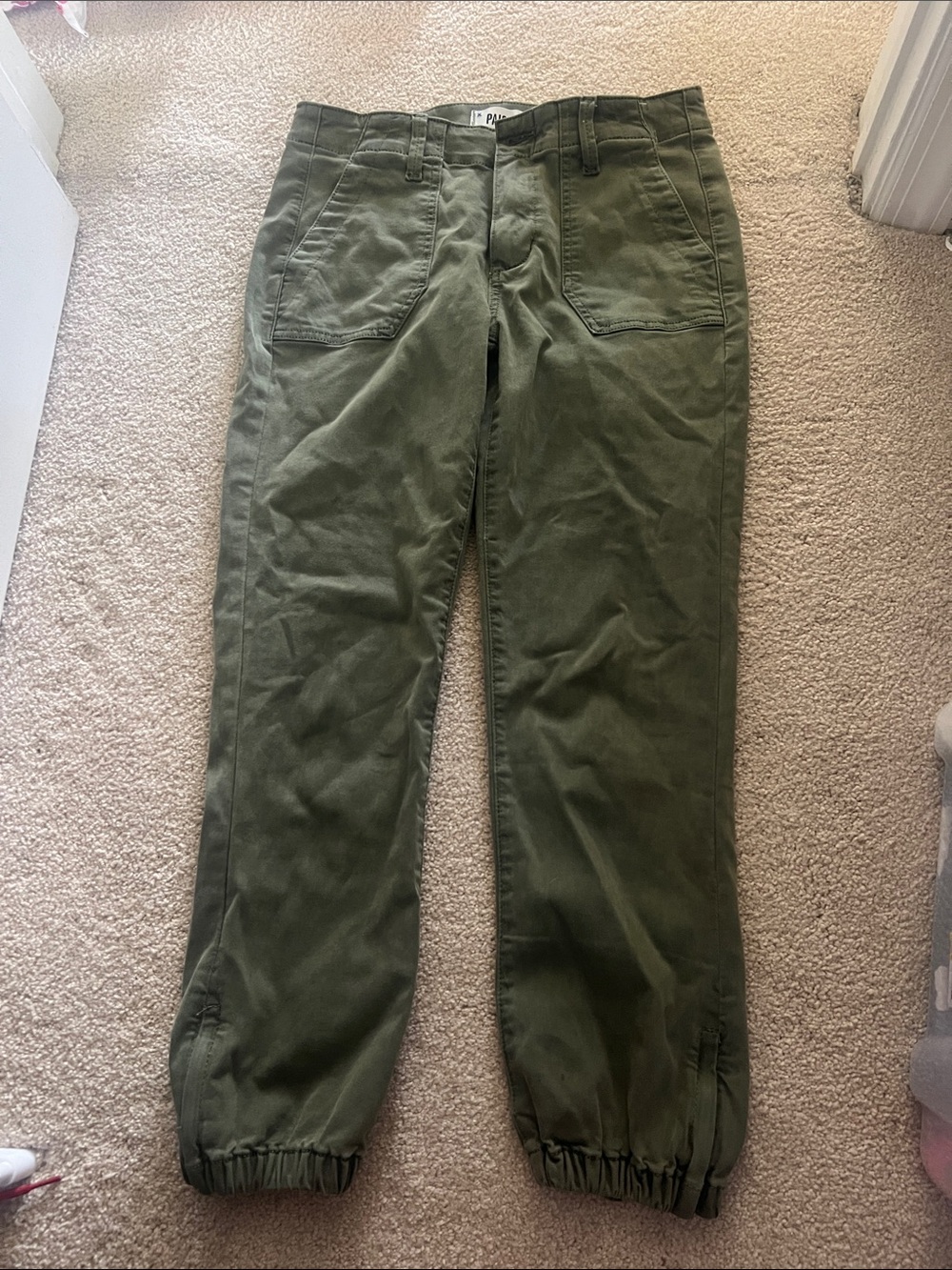 Olive Green Cargo Jogger Pants Paige